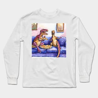 T-Rex Pizza party Long Sleeve T-Shirt